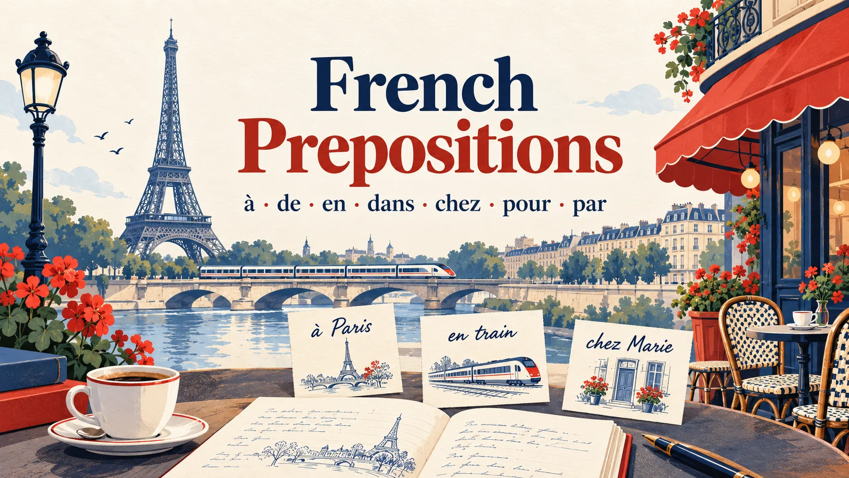 French Prepositions Explained: À, De, En, Dans, Chez, Pour, and Par