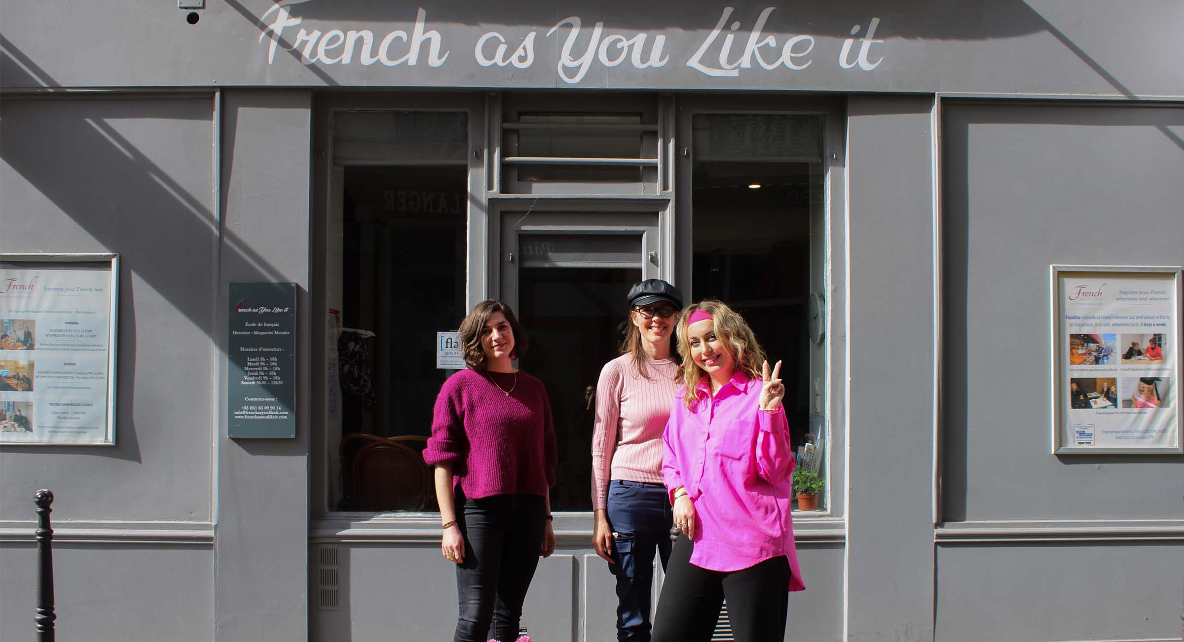 The French As You Like It school team in the Marais, Paris